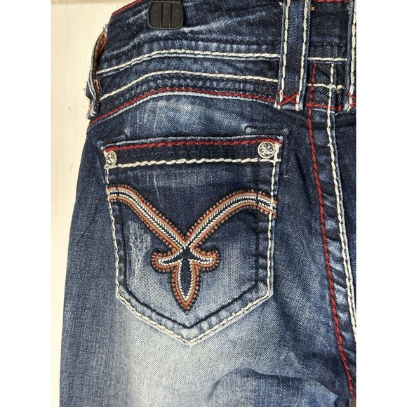 Rock Revival Wm’s 29 Becky Skinny Stretch Denim Jeans Thick Stitching Distressed - Picture 16 of 16